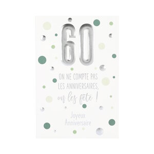 Carte Anniversaire - 60 ans On ne compte pas les anniversaires on les fête !
