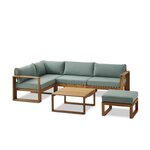 Salon de jardin en bois d'Acacia FSC - 5 personnes - Levata - Vert-bleu