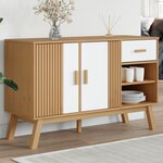 vidaXL Buffet OLDEN blanc et marron 114x43x73 5 cm bois massif de pin