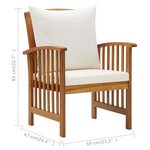 vidaXL Chaises de jardin avec coussins lot de 2 Bois d'acacia massif
