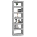 vidaXL Bibliothèque/Séparateur de pièce Gris béton 60x30x198 cm