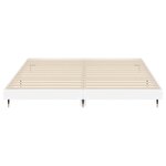 vidaXL Cadre de lit blanc brillant 200x200 cm bois d'ingénierie