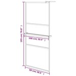 vidaXL Paroi de douche et étagère Chrome 100x195cm Verre ESG&Aluminium