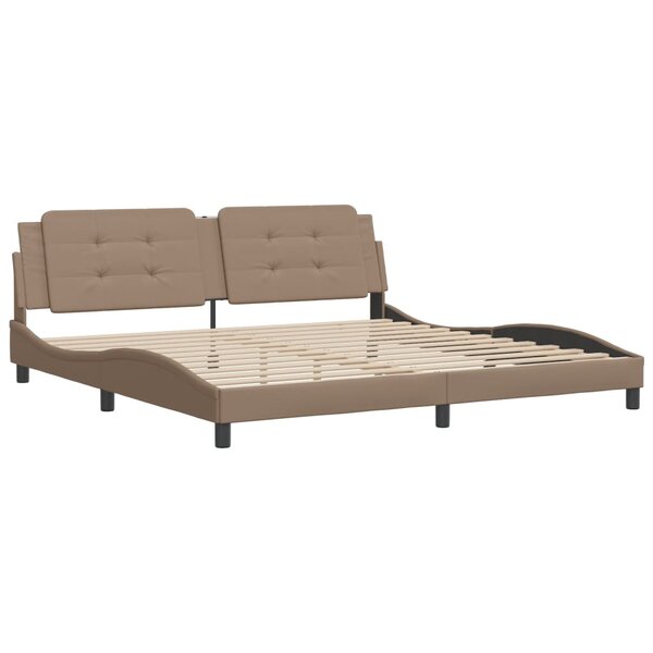 vidaXL Cadre de lit sans matelas cappuccino 200x200 cm similicuir