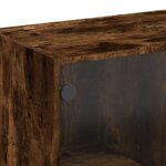 vidaXL Armoire latérale avec portes en verre chêne fumé 68x37x75 5 cm