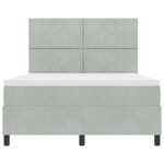 lit box spring vidaXL avec matelas et lumière LED gris clair 140x190 cm velours
