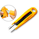 Cutter q-connect rétractable lame acier 18 mm coloris assortis jaune bleu orange blister
