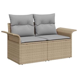 vidaXL Canapé de jardin avec coussin Beige 141 x 62 x 69 cm polyrotin