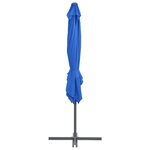 vidaXL Parasol déporté avec mât en acier Bleu azuré 250x250 cm