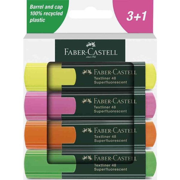 Surligneur TEXTLINER 48 étui de 4 FABER-CASTELL