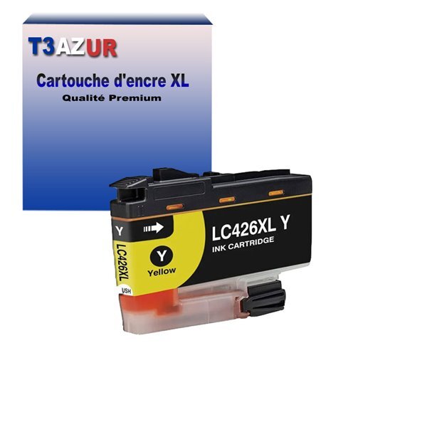 T3AZUR- Cartouche compatible avec Brother LC426 XL pour Brother MFC-J4535DW  MFC-J4540DW Jaune