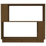 vidaXL Bibliothèque/Cloison Marron miel 80x25x70 cm Bois massif