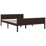 vidaXL Cadre de lit Bois de pin massif Marron foncé 160x200 cm