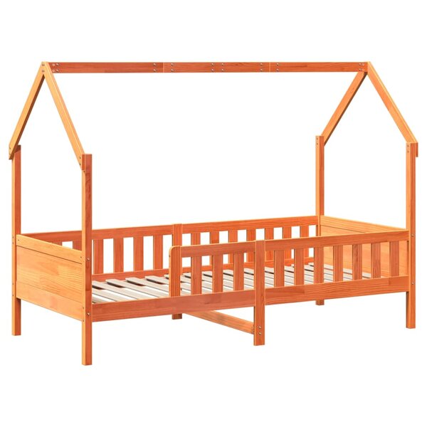 vidaXL Cadre de lit d'enfants forme de maison 90x200cm bois massif pin