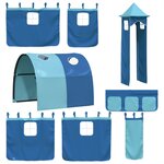 vidaXL Lit mezzanine enfants avec tour bleu 90x190 cm bois pin massif