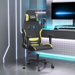 vidaXL Chaise de jeu de massage Noir et vert clair Tissu