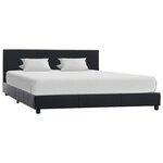 vidaXL Cadre de lit Noir Similicuir 160 x 200 cm