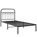 vidaXL Cadre de lit métal avec tête de lit noir 90x200 cm