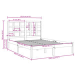 vidaXL Cadre de lit Blanc Bois massif 150x200 cm Très grand