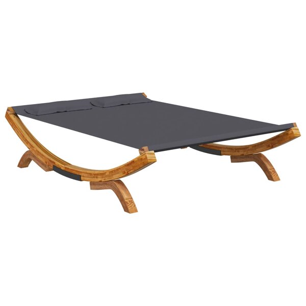 vidaXL Lit de repos extérieur 165x188 5x46 cm Bois courbé Anthracite