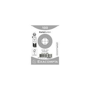 Paquet 100 Fiches Sous Film - Bristol Quadrillé 5x5 Non Perforé 55x74mm - Blanc - X 48 - Exacompta