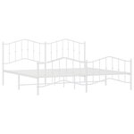 vidaXL Cadre de lit métal avec tête de lit/pied de lit blanc 200x200cm
