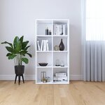vidaXL Bibliothèque/Buffet Blanc 66x30x130 cm Bois d'ingénierie