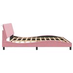 vidaXL Cadre de lit avec tête de lit Rose 200x200 cm Velours
