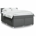 vidaXL Sommier à lattes de lit avec matelas Gris foncé 160x200cm Tissu