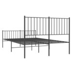 vidaXL Cadre de lit métal sans matelas avec pied de lit noir 120x200cm