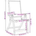 vidaXL Chaises pliables de jardin lot de 4 bois d'acacia et textilène