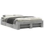 vidaXL Cadre de lit gris béton 120x190 cm bois d'ingénierie