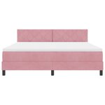 vidaXL Lit à ressort avec matelas et LED Rose 180x200 cm Velours