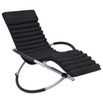 vidaXL Chaise longue d'extérieur avec coussin Acier Noir