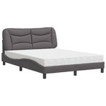 vidaXL Lit avec matelas gris 140x200 cm similicuir