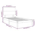 vidaXL Cadre de lit Blanc Bois massif 90x190 cm Simple