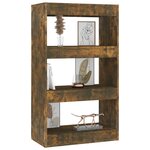 vidaXL Bibliothèque/Séparateur de pièce Chêne fumé Bois d'ingénierie