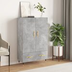 vidaXL Buffet haut gris béton 69 5x31x115 cm bois d'ingénierie