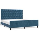 vidaXL Cadre de lit avec tête de lit Bleu foncé 160x200 cm Velours