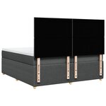 vidaXL Sommier à lattes de lit avec matelas Gris foncé 200x200cm Tissu