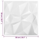 vidaXL Panneaux muraux 3D 48 Pièces 50x50 cm blanc diamant 12 m²