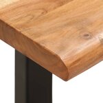 vidaXL Banc au bord naturel du bois 110 cm Bois d'acacia solide acier