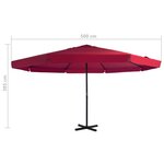 vidaXL Parasol avec base portable Rouge