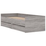 vidaXL Cadre de lit avec tiroirs sonoma gris 90x190 cm