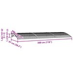 vidaXL Auvent de porte Gris 300x100 cm Polycarbonate