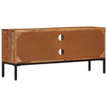 vidaXL Meuble TV Marron miel et gris 110x30x50 cm Bois massif d'acacia