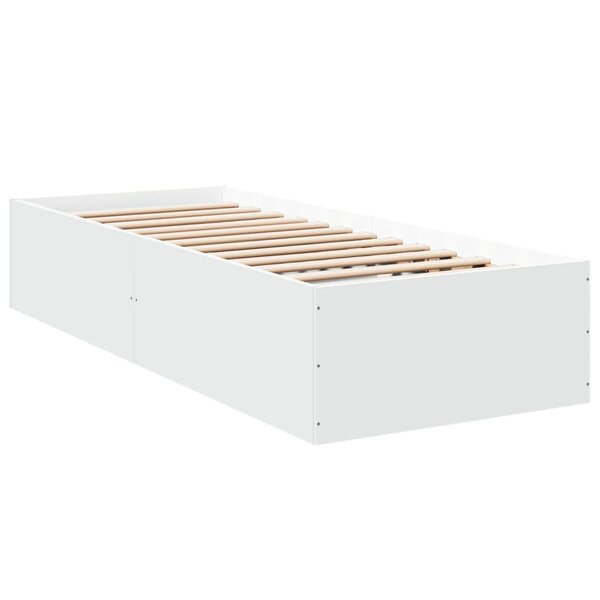 vidaXL Cadre de lit blanc 90x190 cm bois d'ingénierie