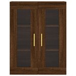 vidaXL Buffet haut Chêne marron 69 5x34x180 cm Bois d'ingénierie