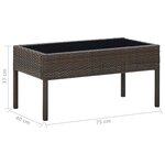 vidaXL Table de jardin Marron 75x40x37 cm Résine tressée