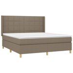 vidaXL Sommier à lattes de lit matelas et LED Taupe 180x200 cm Tissu